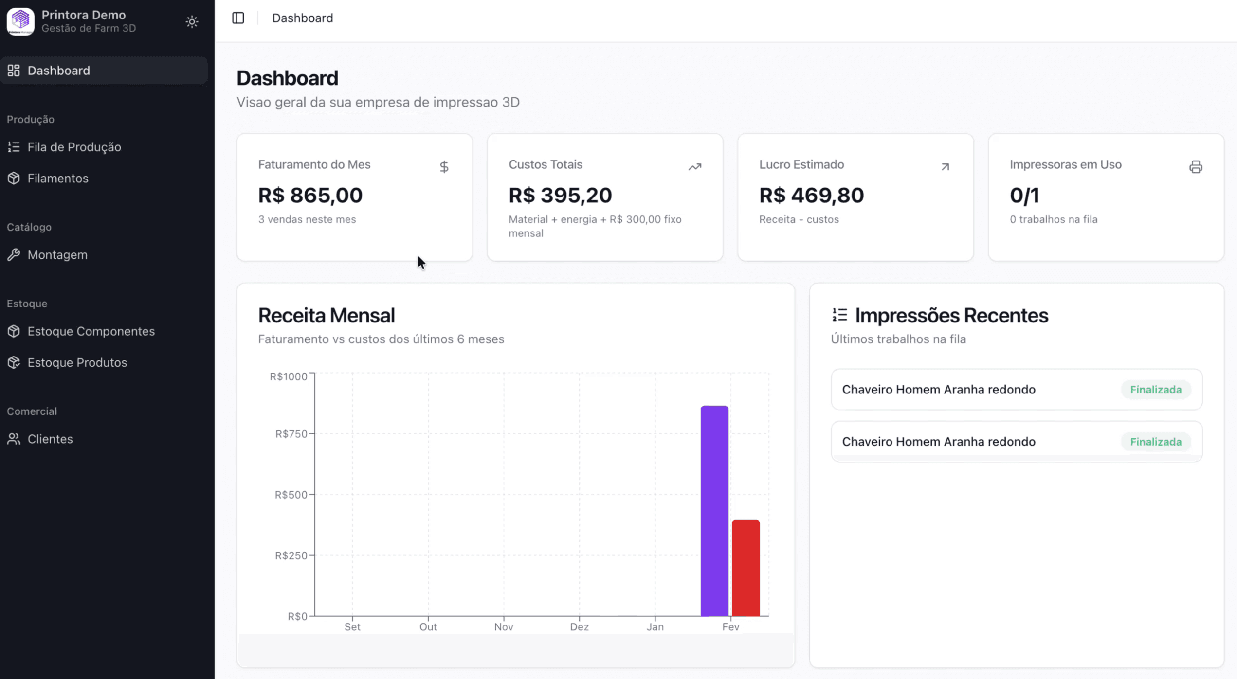 Printora Manager - Gestão de Farm 3D